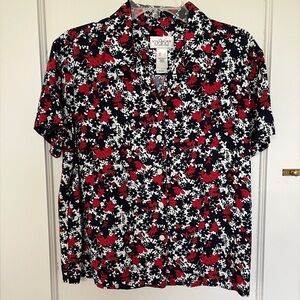 Villager blouse, red, white, and blue, L